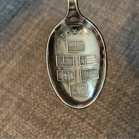 Souvenir Spoon Six Flags Over Texas Sterling Silver Made in Norway TH Marthinsen - Picture 4 of 6
